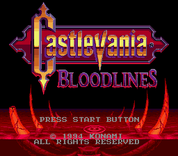 Castlevania Bloodlines Enhanced Colors Title Screen